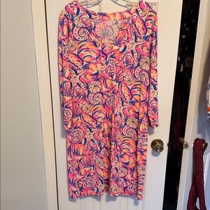 Lilly Pulitzer long sleeve shift dress size Large